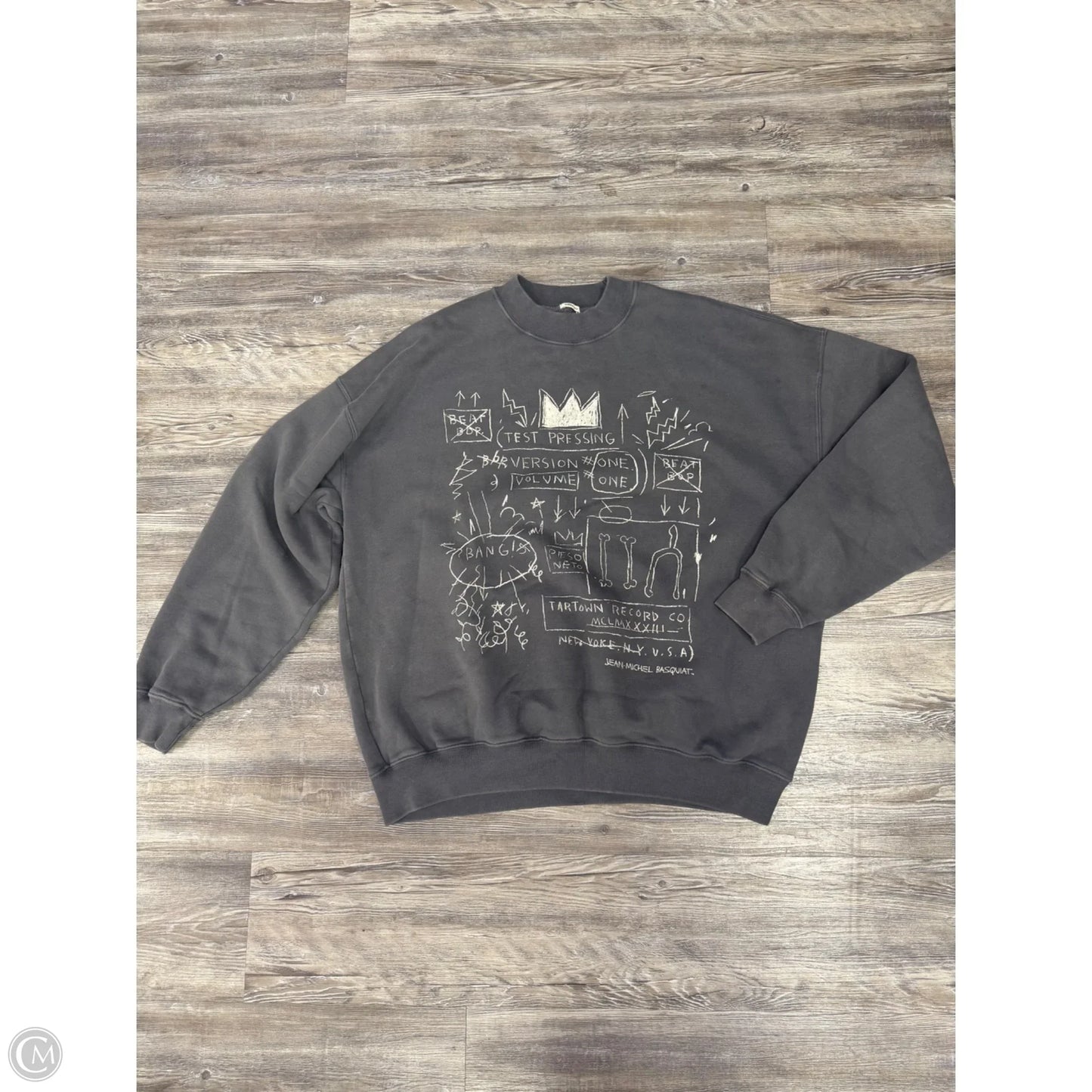 Sweatshirt Crewneck By Abercrombie And Fitch In Grey & White, Size: L