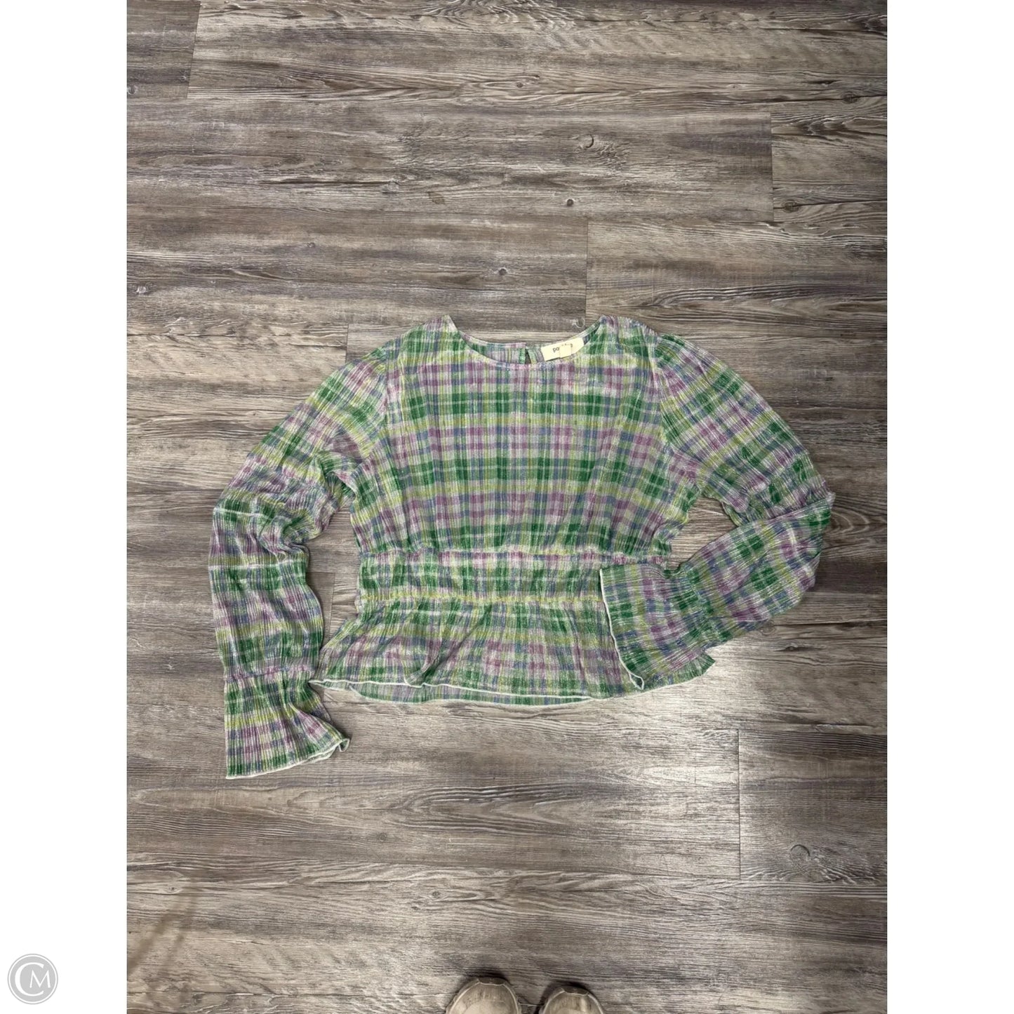 Top Long Sleeve By Porridge In Plaid Pattern, Size: Xl