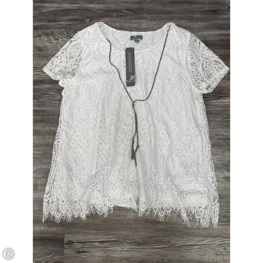 Top Short Sleeve By Jm Collections In White, Size: Xlp