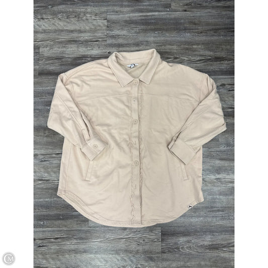 Jacket Shirt By Joy Lab In Beige, Size: Xxl