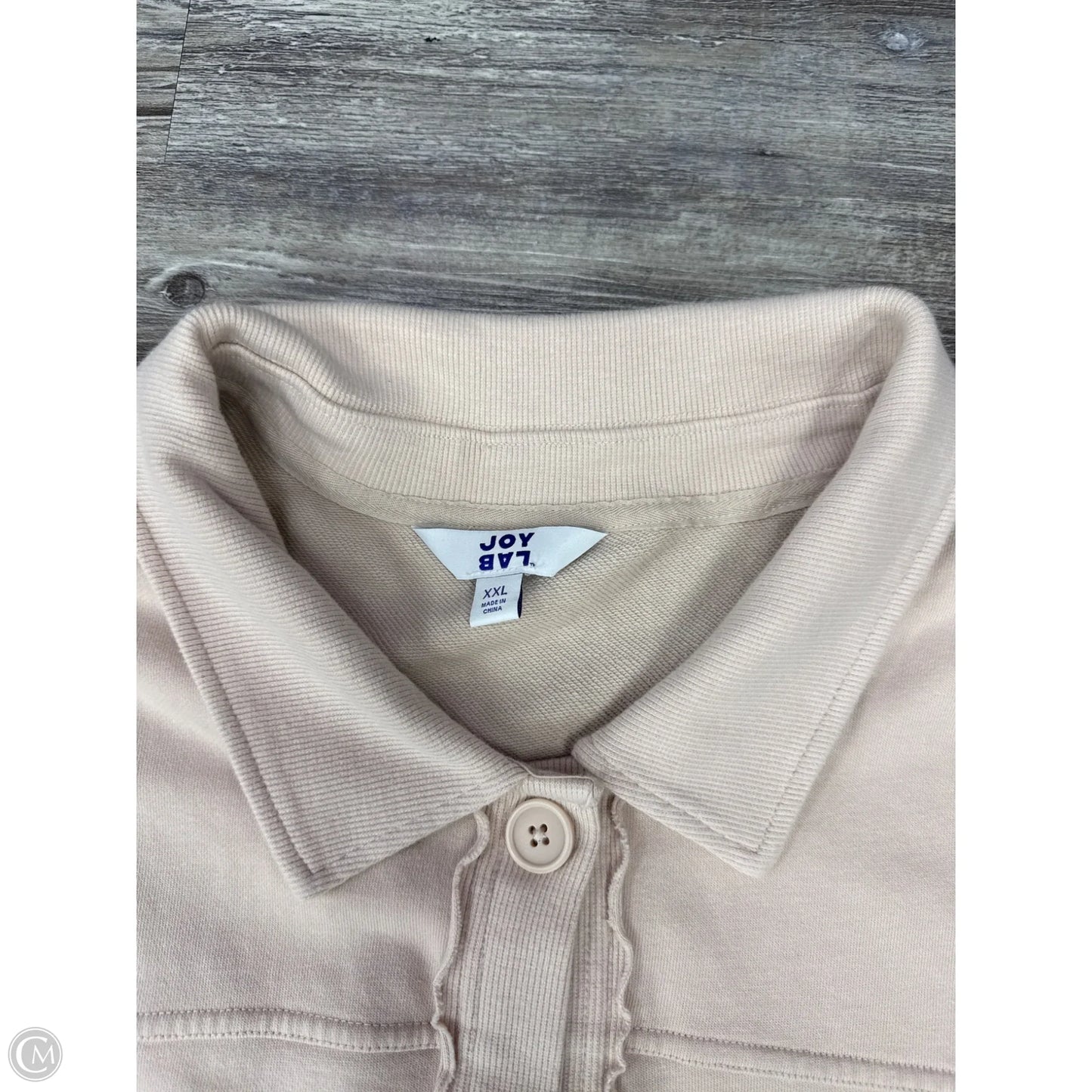 Jacket Shirt By Joy Lab In Beige, Size: Xxl