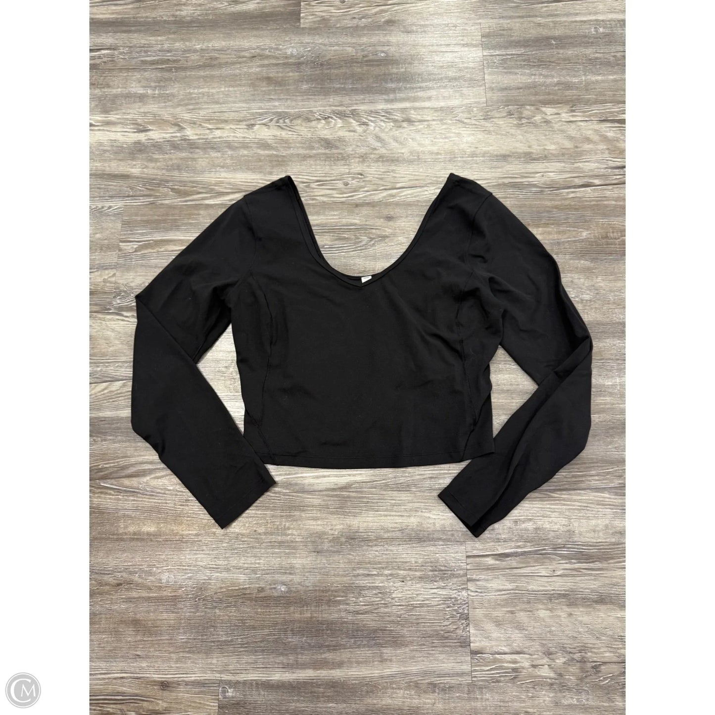 Athletic Top Long Sleeve Crewneck By Lululemon In Black, Size: 12