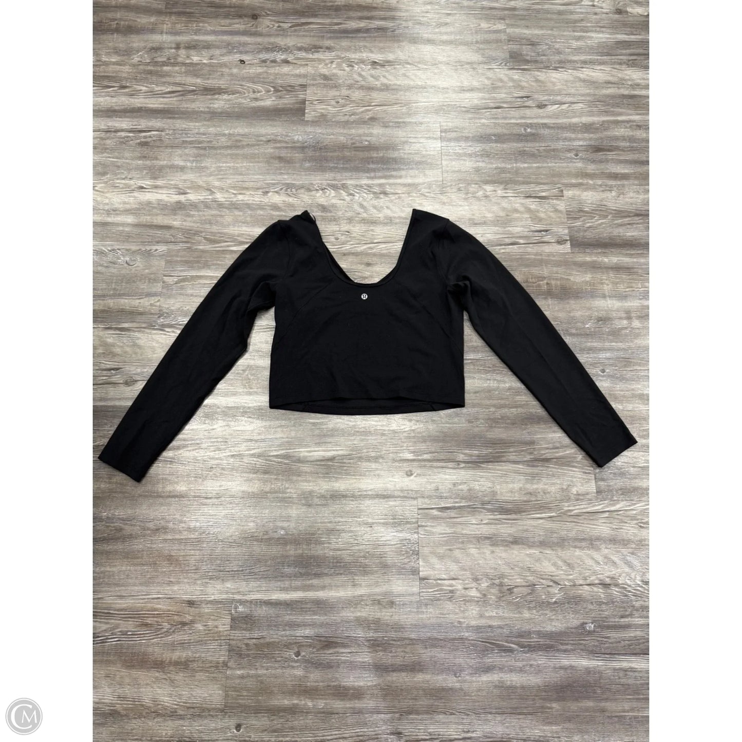 Athletic Top Long Sleeve Crewneck By Lululemon In Black, Size: 12
