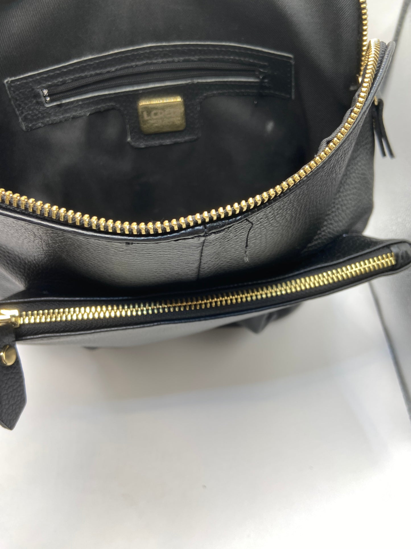 Backpack Leather By Clothes Mentor, Size: Medium