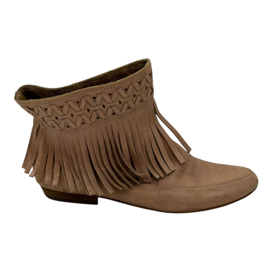 Boots Ankle Flats By Cmc In Tan, Size:8.5