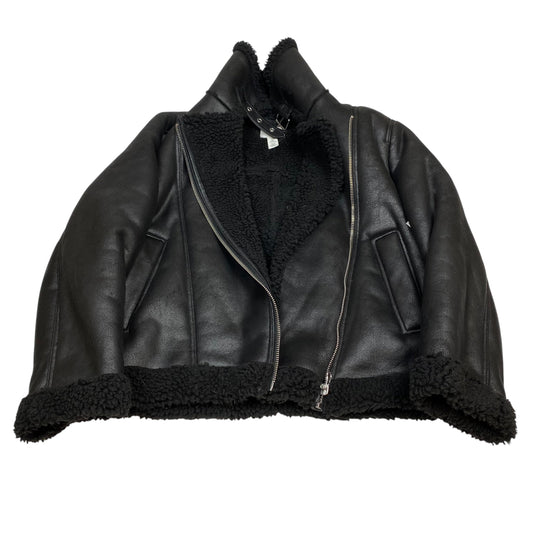 Jacket Faux Fur & Sherpa By H&M In Black, Size:L