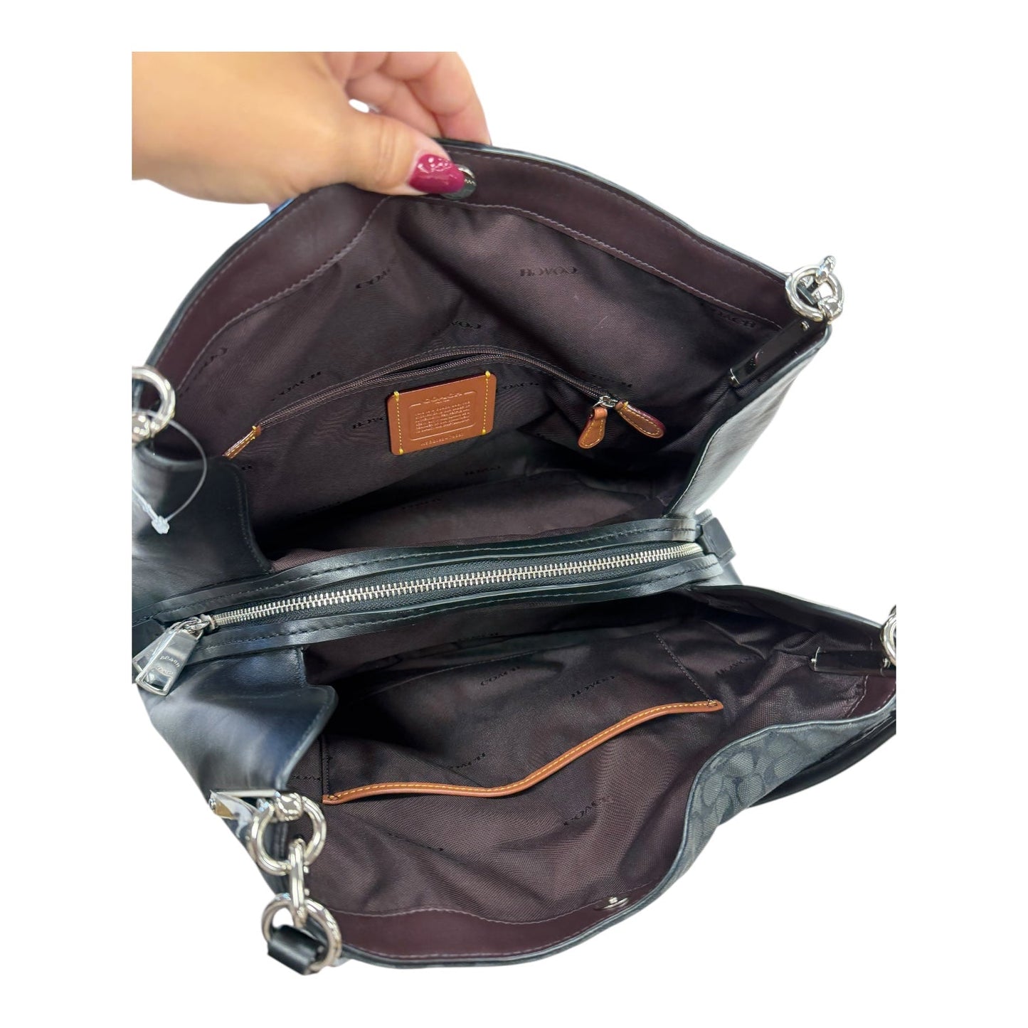 Handbag Designer By Coach In Grey, Size:Medium