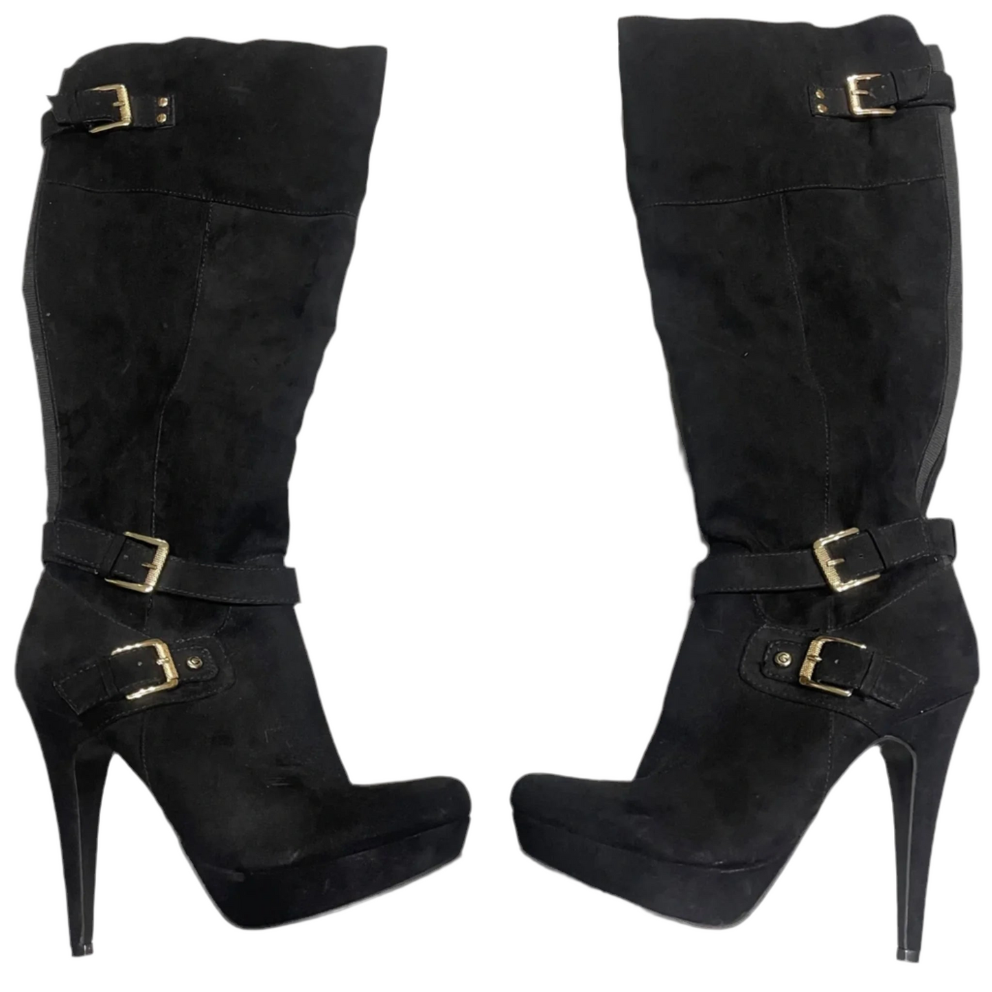 Boots Knee Heels By Guess In Black, Size: 8