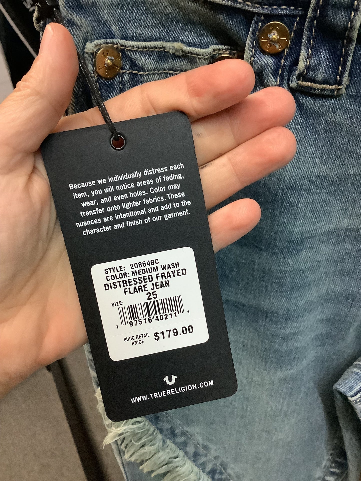 Jeans Flared By True Religion In Blue Denim, Size: 2
