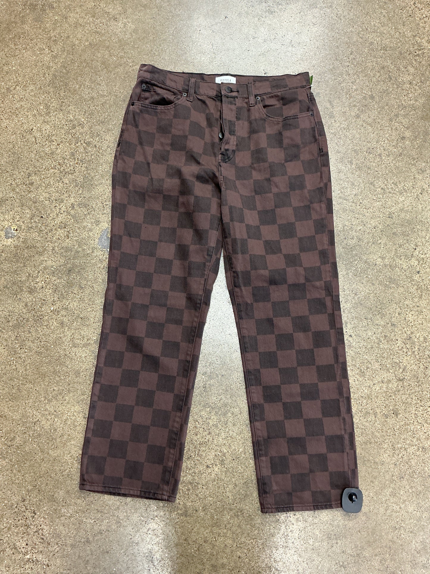Jeans Straight By Pistola In Black & Brown, Size:8