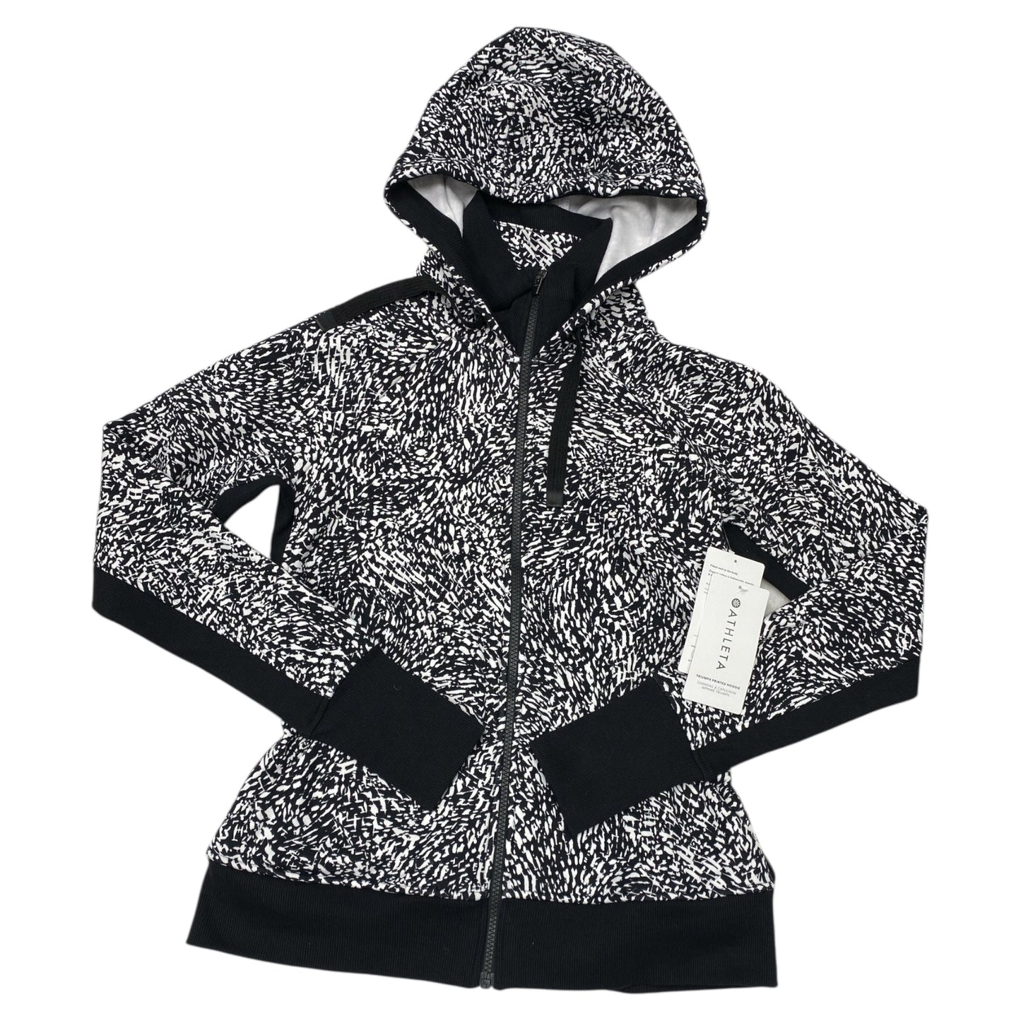 Athletic Jacket By Athleta In Black & White, Size:S
