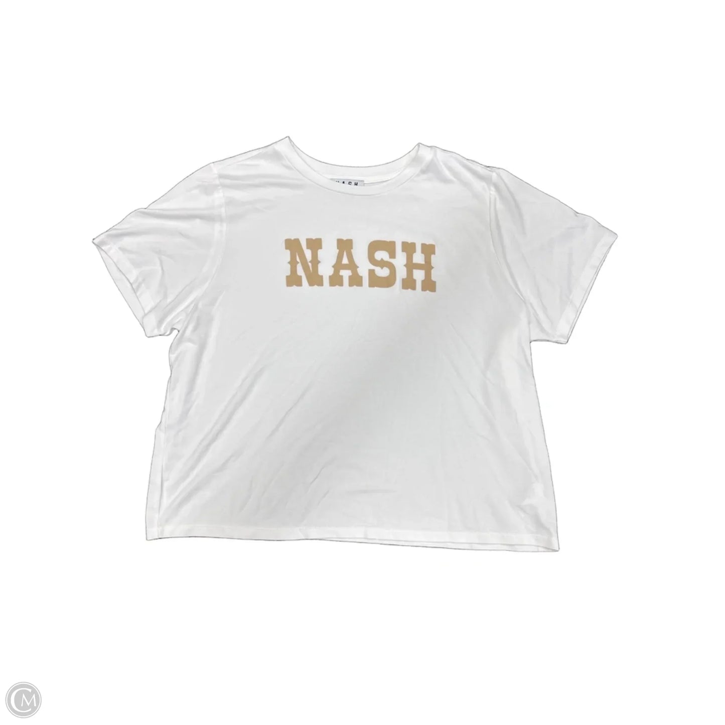 Top Short Sleeve By Clothes Mentor In Cream, Size: L