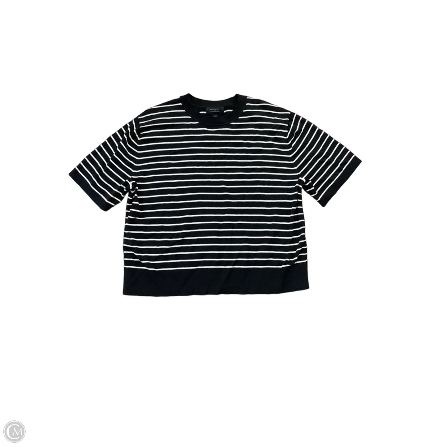 Top Short Sleeve By Banana Republic In Striped Pattern, Size: L