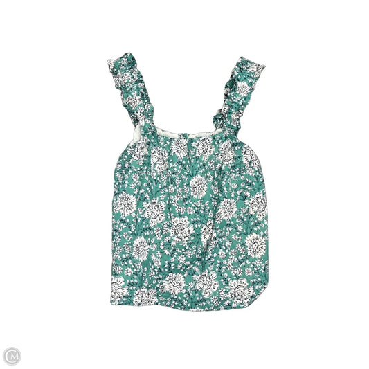 Top Sleeveless By Evereve In Green & White, Size: M