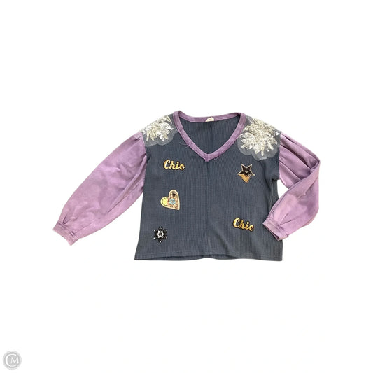 Top Long Sleeve By Pol In Purple, Size: S