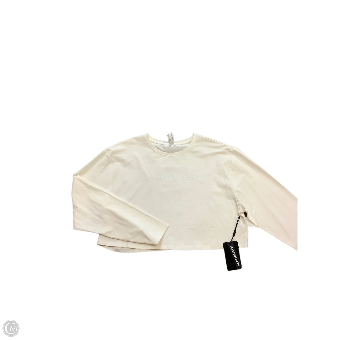 Athletic Top Long Sleeve Collar By Cmc In Cream, Size: Xl