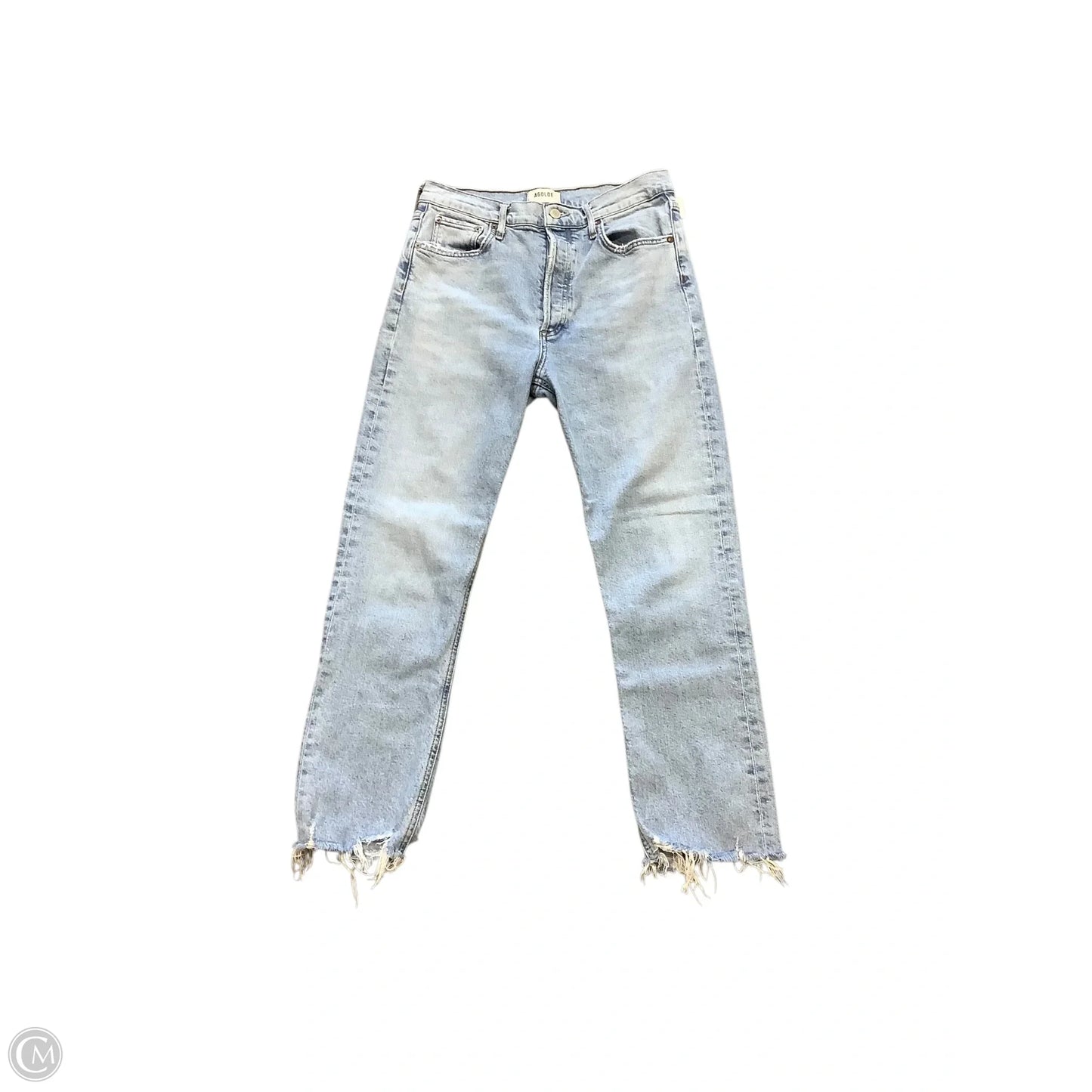 Jeans Straight By Agolde In Blue Denim, Size: 4