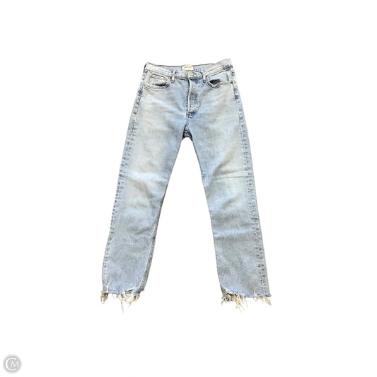 Jeans Straight By Agolde In Blue Denim, Size: 4