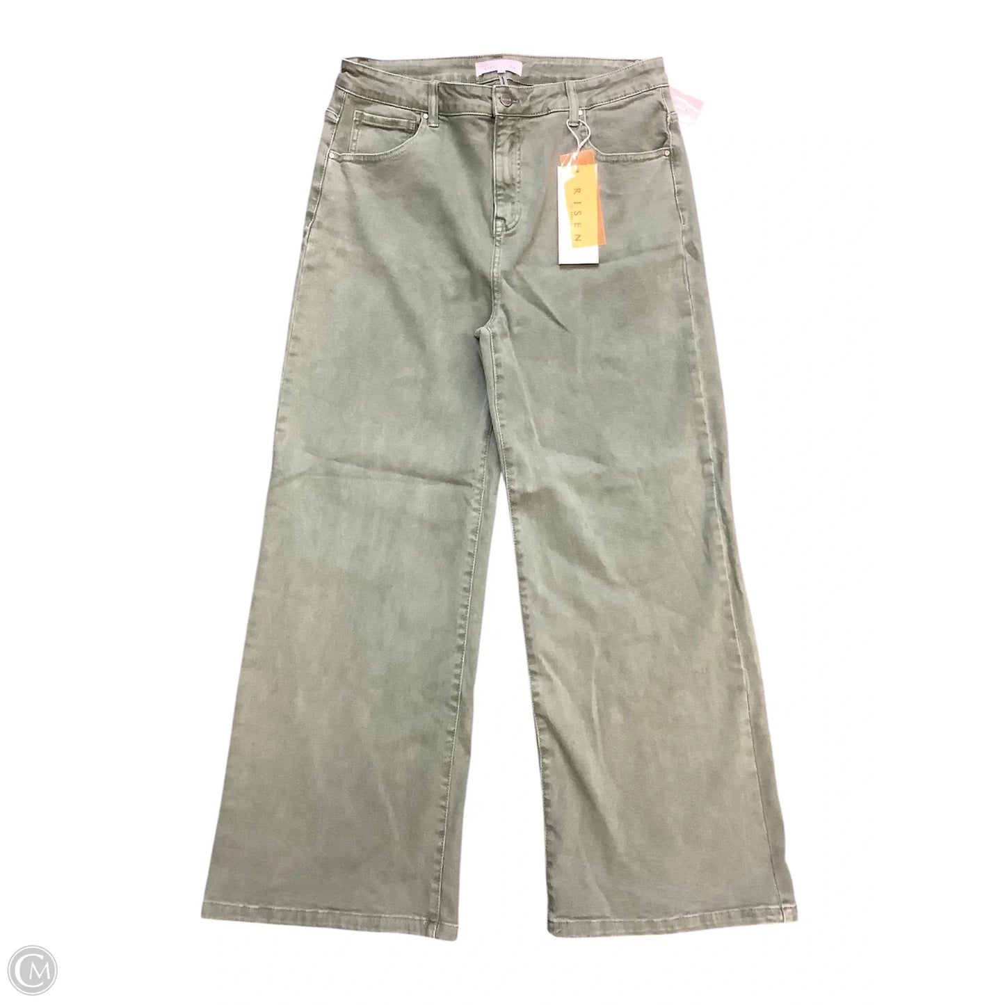 Jeans Wide Leg By Risen In Green, Size: 2x