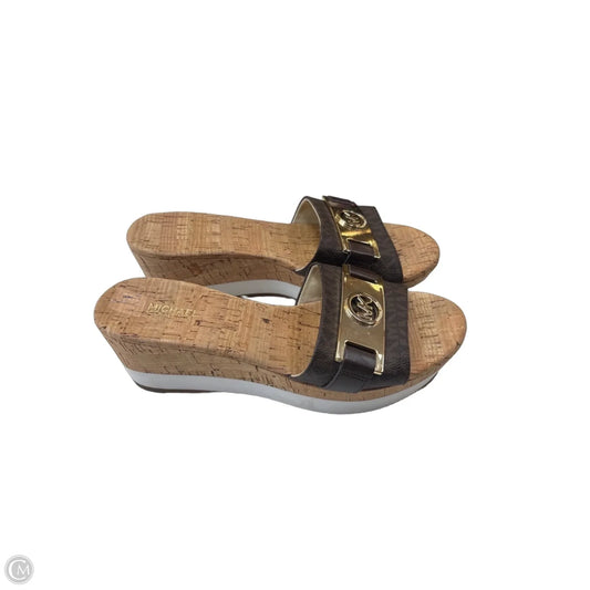 Sandals Flats By Michael By Michael Kors In Brown, Size: 7.5