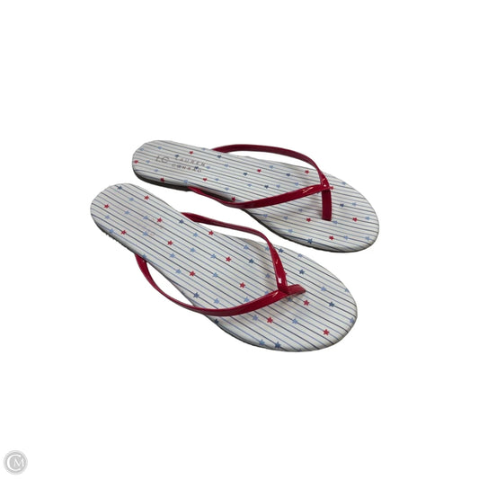 Sandals Flip Flops By Lc Lauren Conrad In Red & White, Size: 8