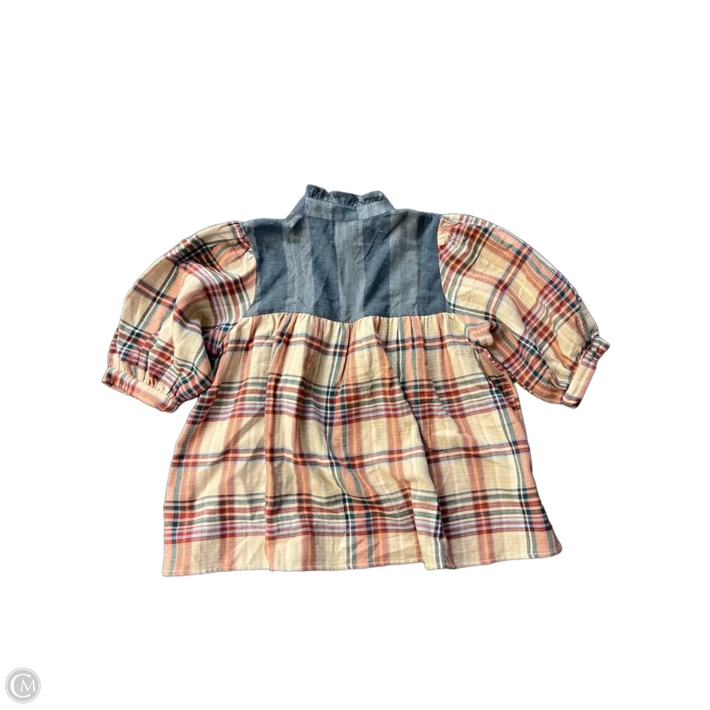 Top Long Sleeve By Clothes Mentor In Plaid Pattern, Size: L