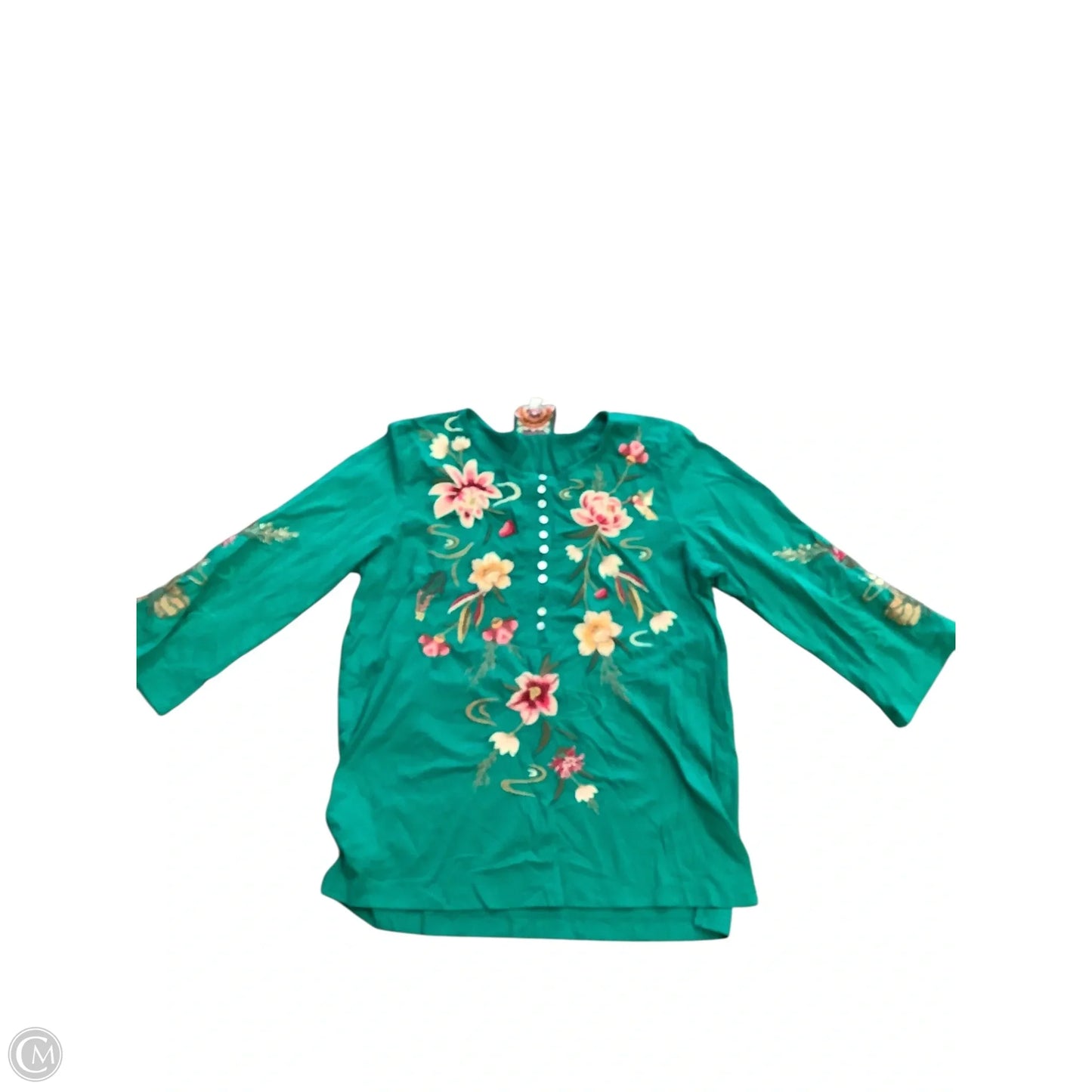 Blouse Long Sleeve By Johnny Was In Multi-colored, Size: M