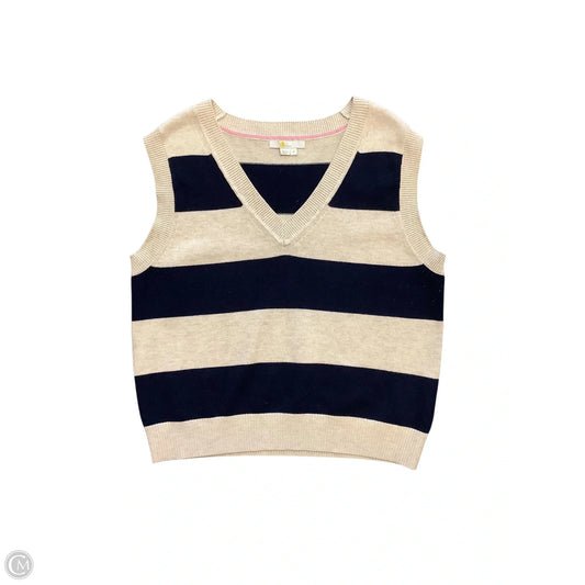 Vest Sweater By Boden In Blue & Tan, Size: M