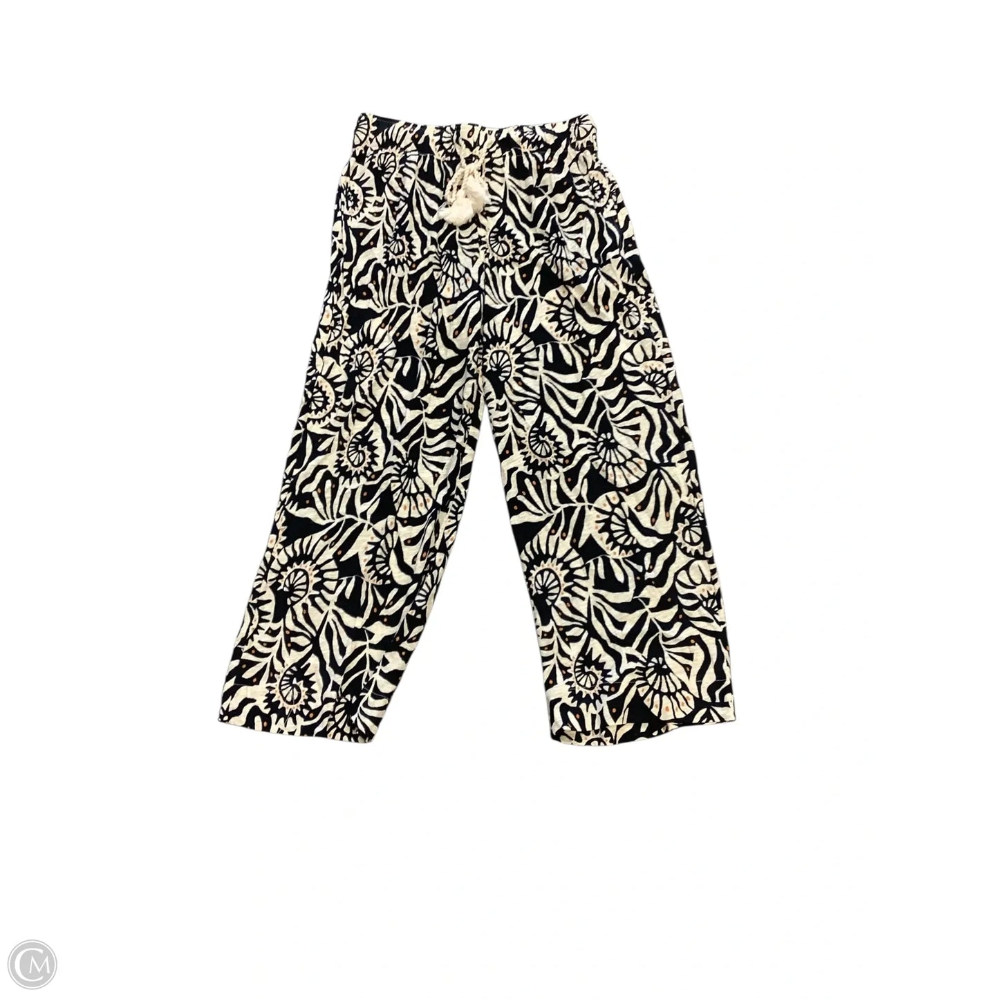 Pants Set 2pc By Nicole Miller In Black & Cream, Size: M