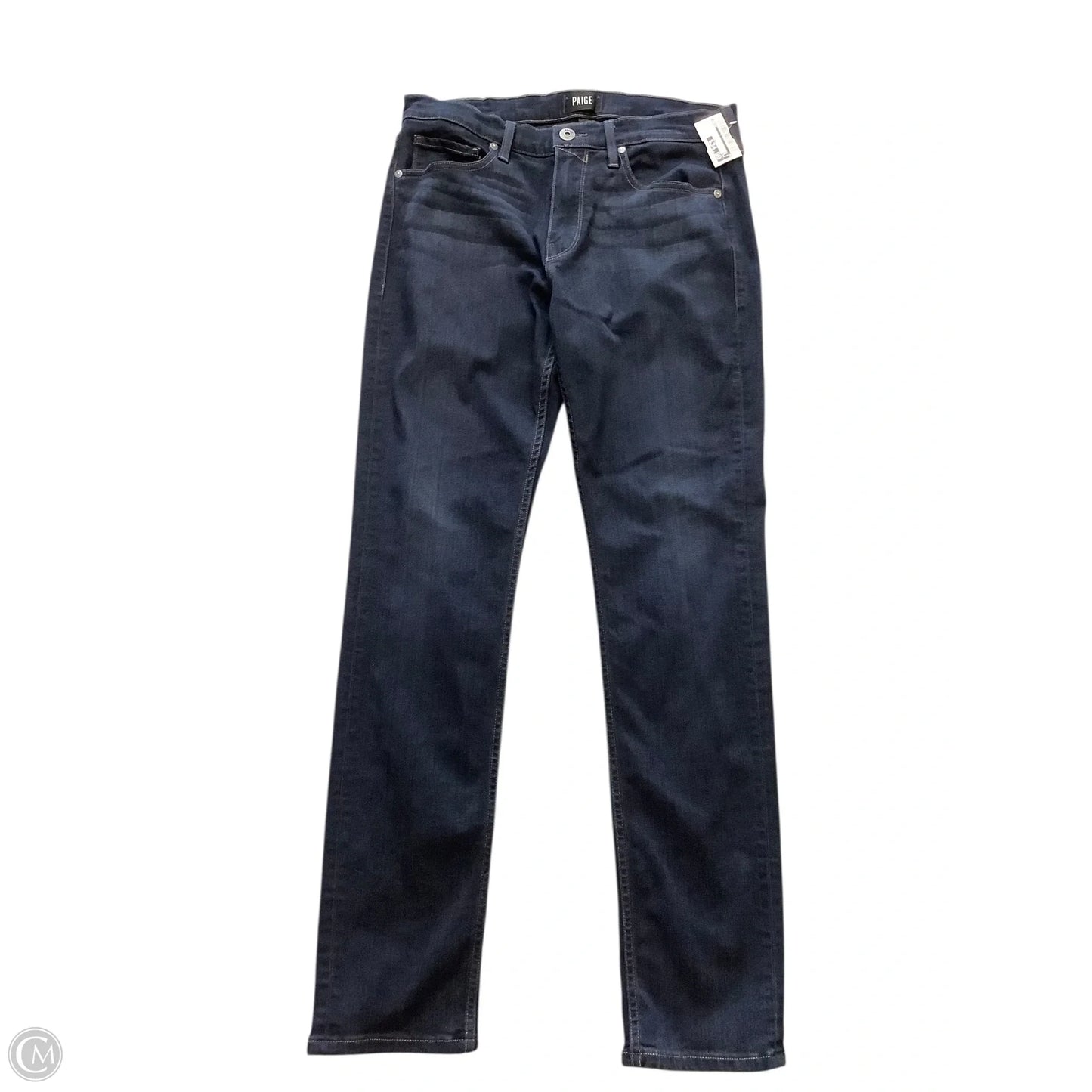 Jeans Straight By Paige In Blue Denim, Size: 14