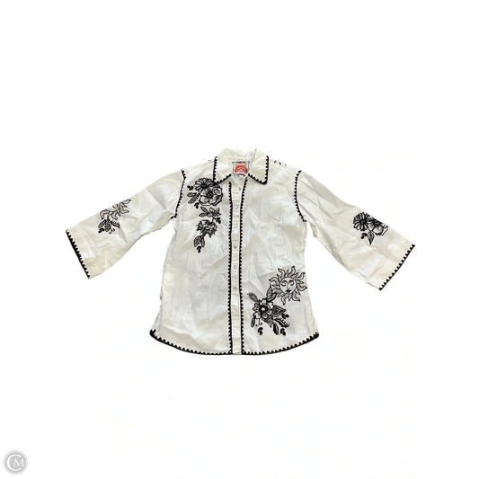 Top Long Sleeve By Johnny Was In White, Size: S
