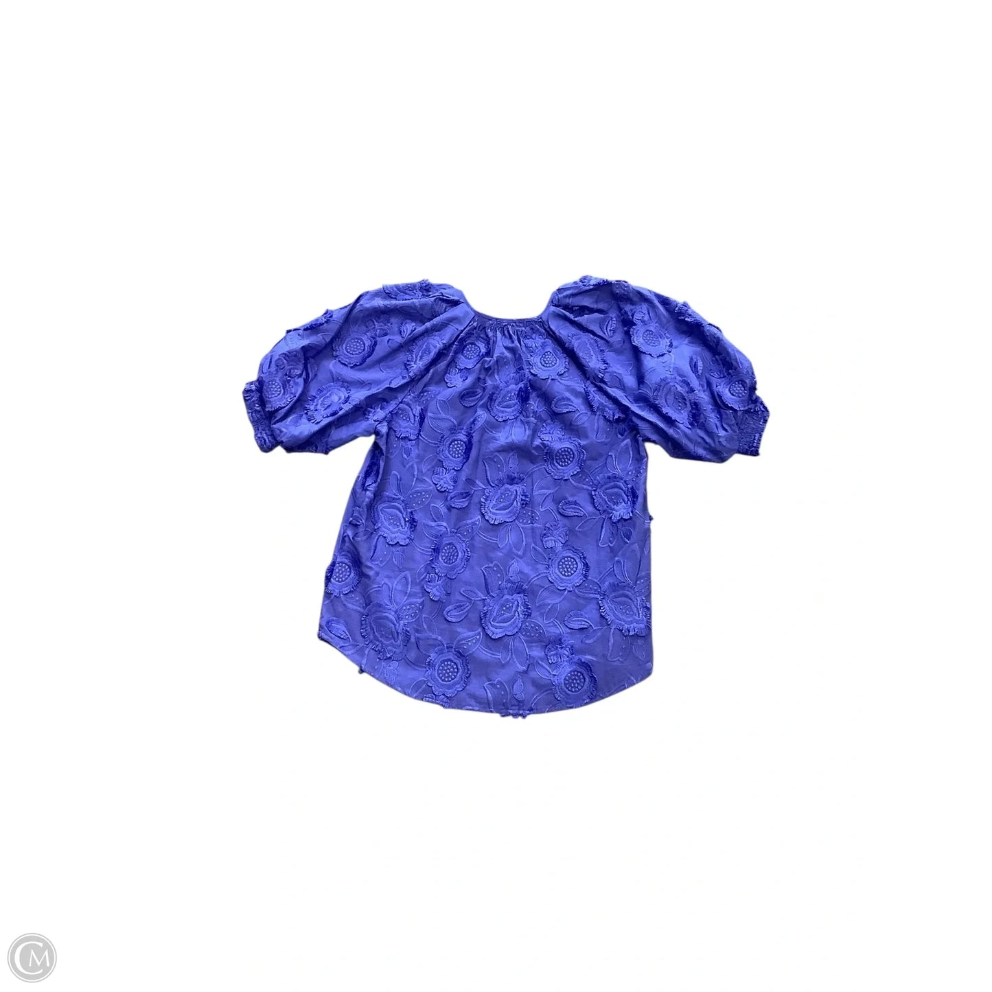 Blouse Short Sleeve By Chicos In Blue, Size: Xs