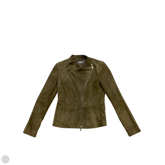 Jacket Leather By Vince In Green, Size: M