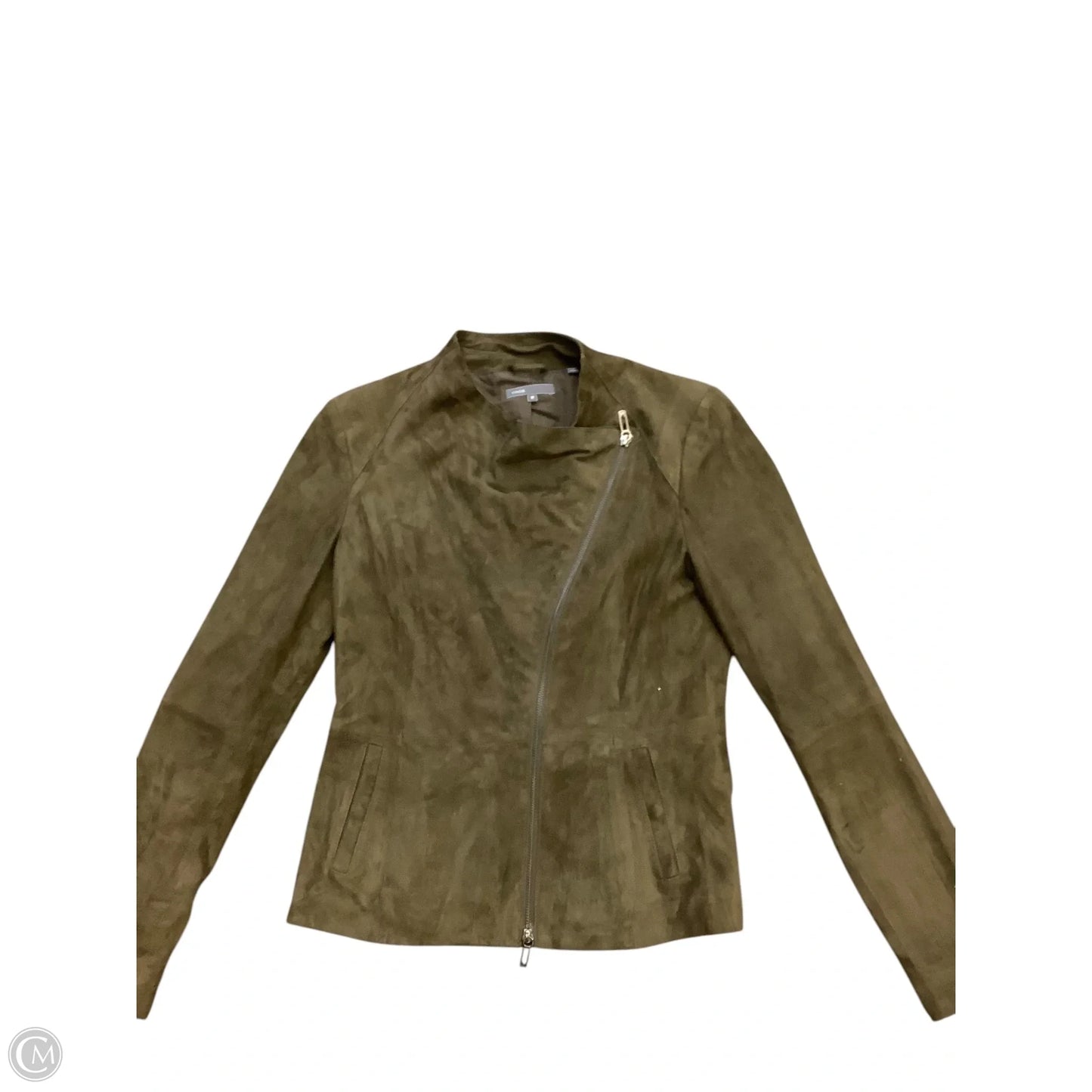 Jacket Leather By Vince In Green, Size: M