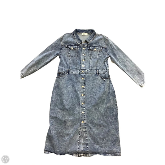 Dress Casual Maxi By Impressions In Blue Denim, Size: 1x