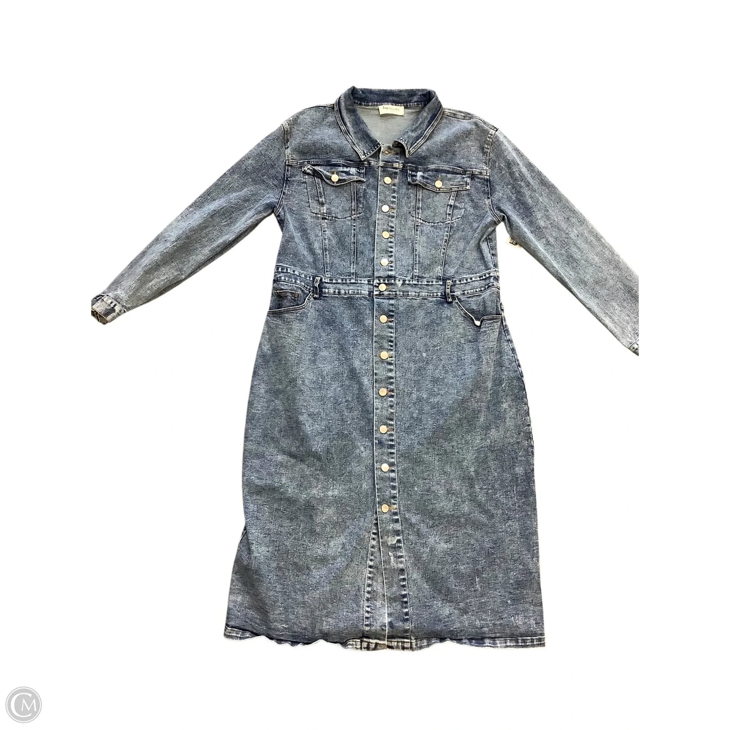 Dress Casual Maxi By Impressions In Blue Denim, Size: 1x