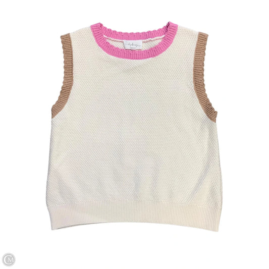 Vest Sweater By Clothes Mentor In White, Size: S