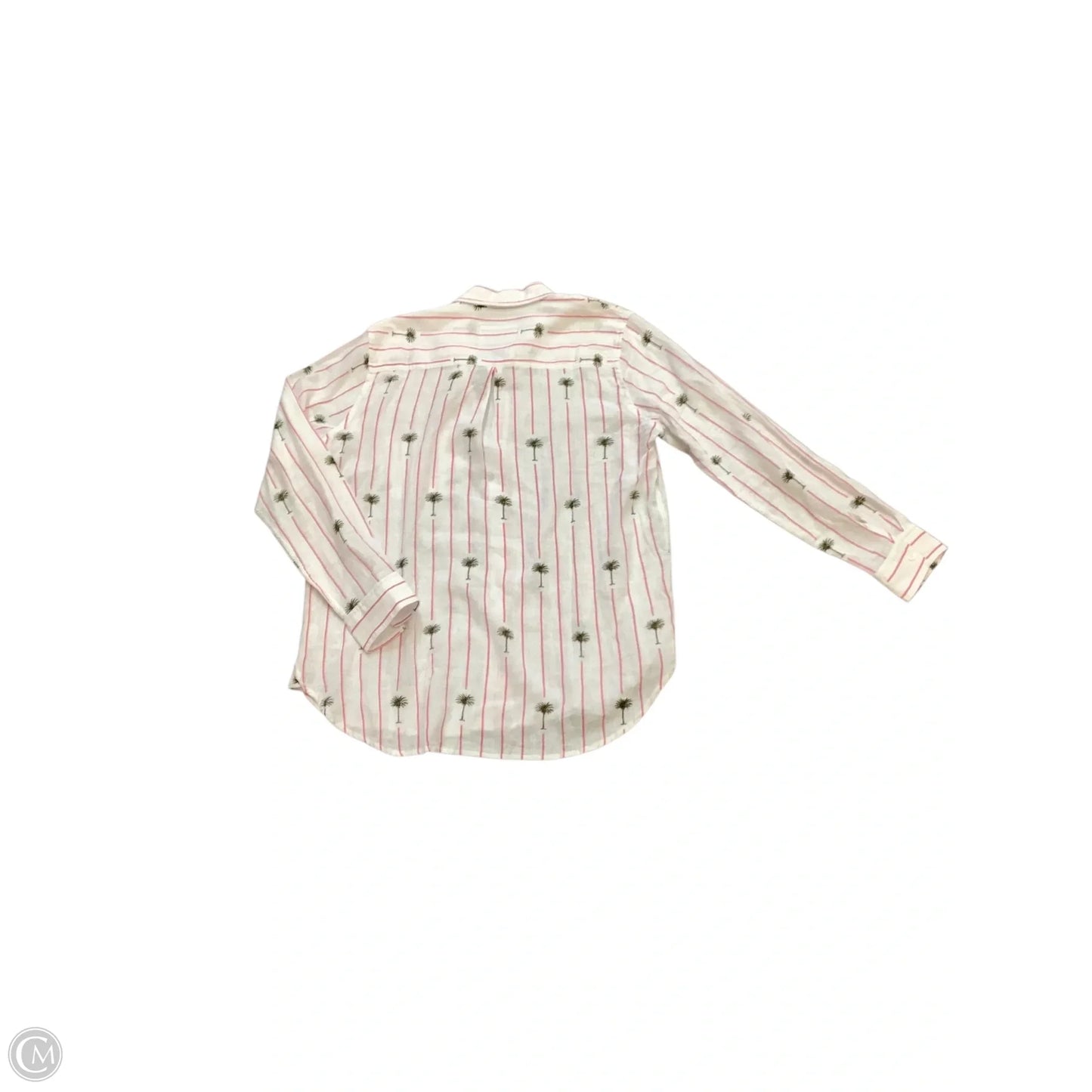 Top Long Sleeve By Rails In Pink & White, Size: M