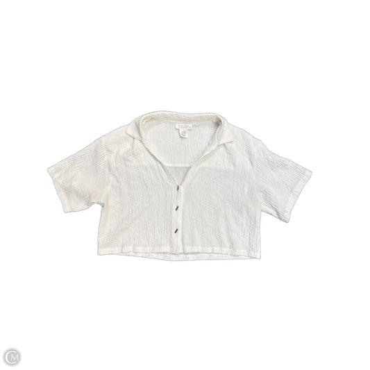 Top Short Sleeve By Kirious In White, Size: L