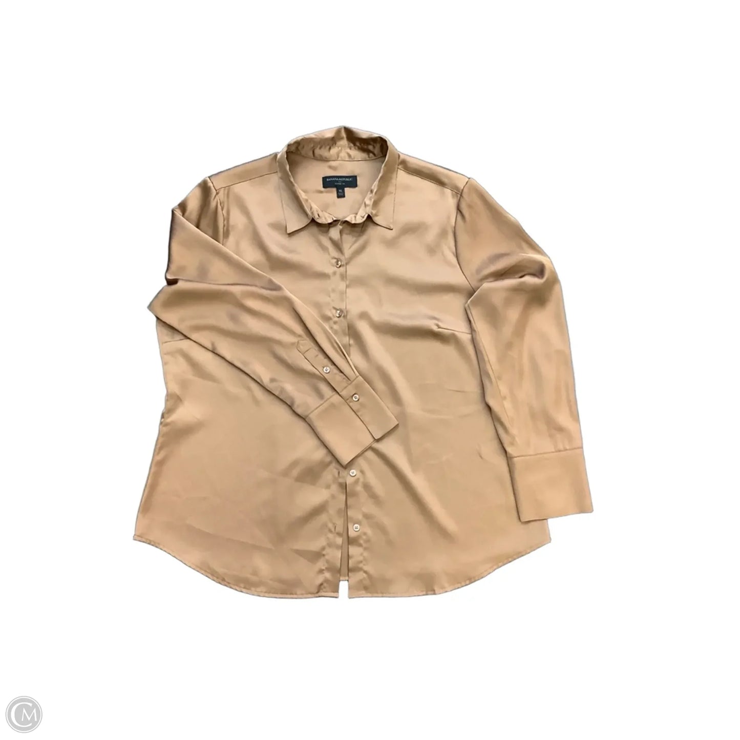 Blouse Long Sleeve By Banana Republic In Brown, Size: Xl