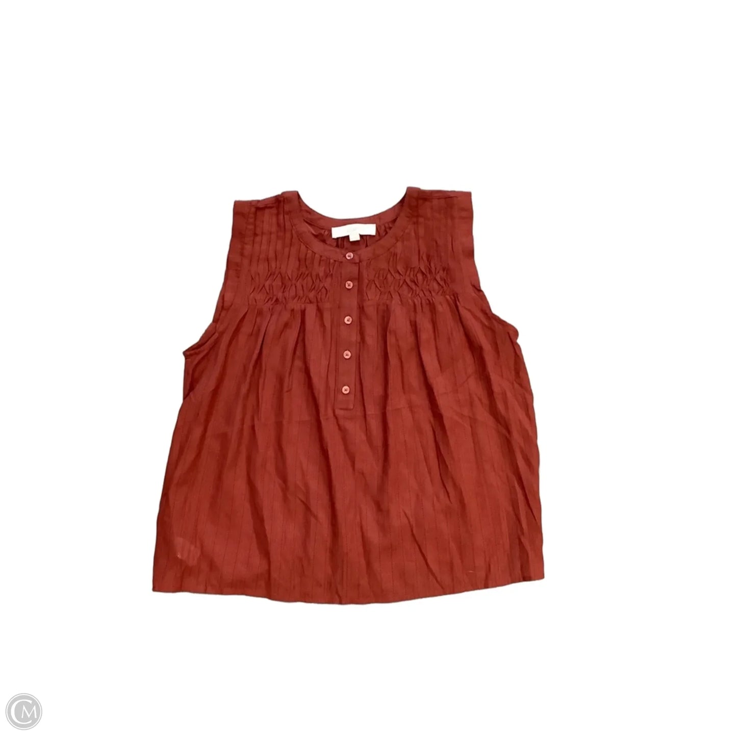 Top Sleeveless By Loft In Red, Size: M