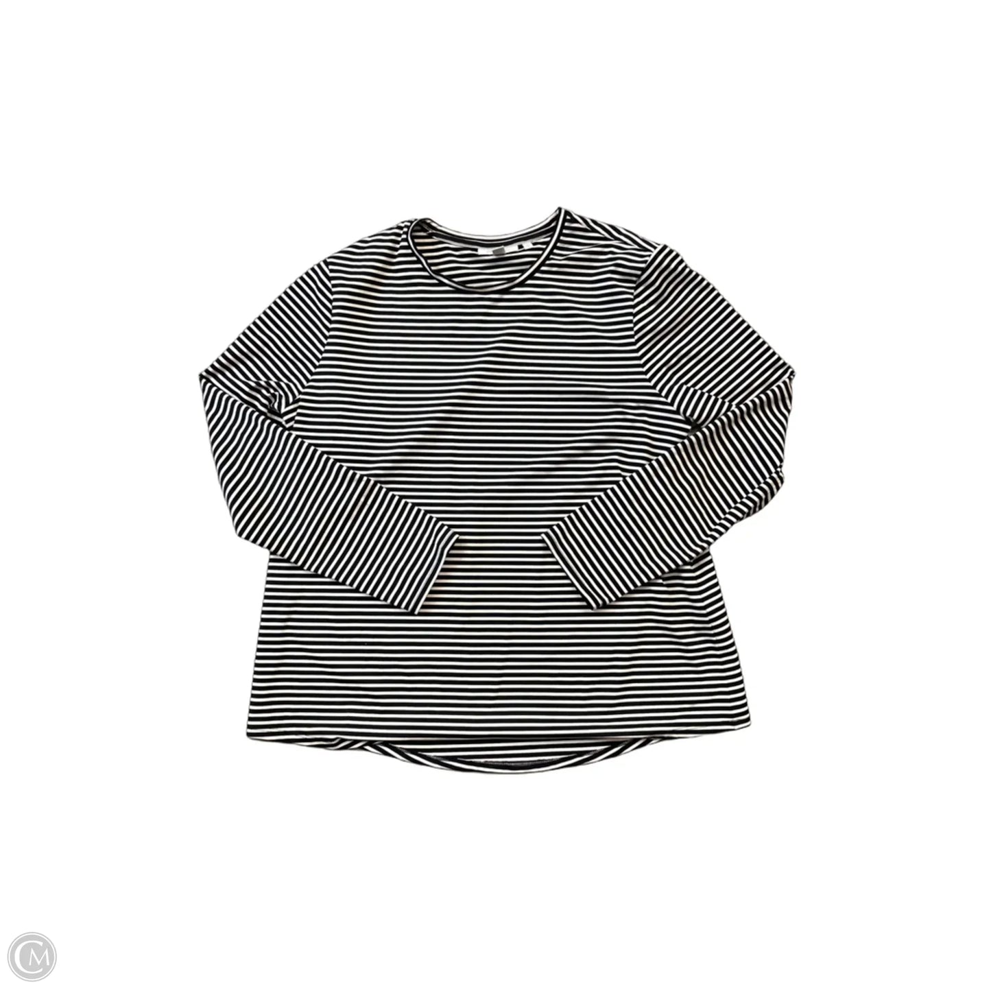 Top Long Sleeve By Chicos In Black & White, Size: L