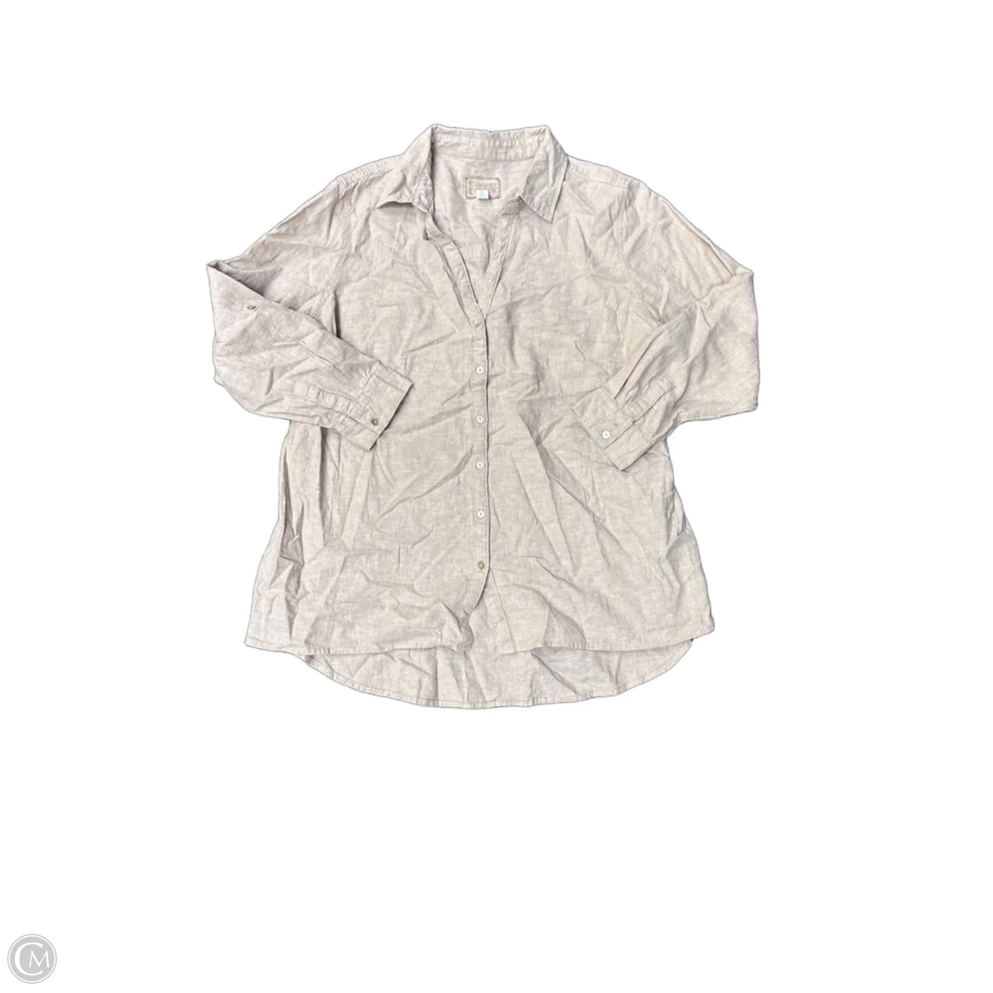 Top Long Sleeve By Sigrid Olsen In Tan, Size: 1x