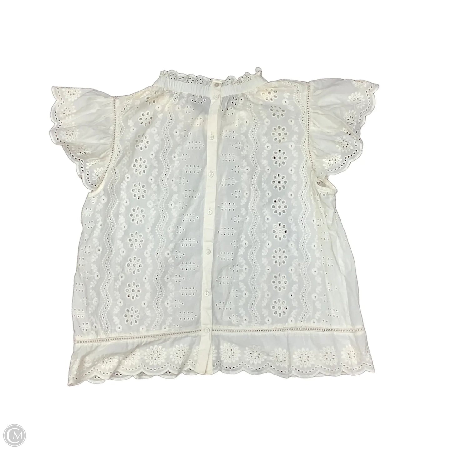 Blouse Short Sleeve By Cmc In Cream, Size: 1x