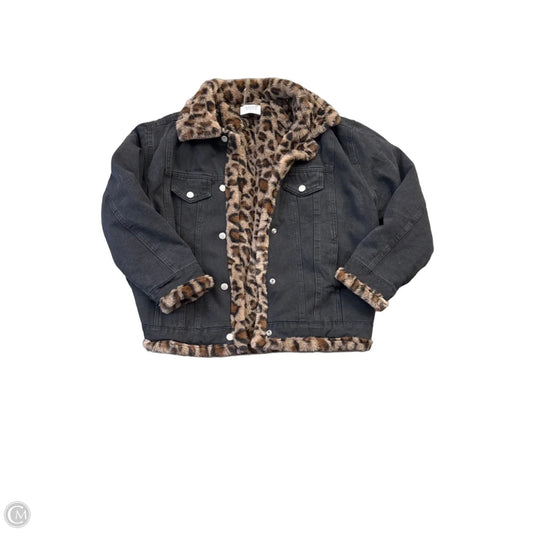 Jacket Denim By Clothes Mentor In Black, Size: L
