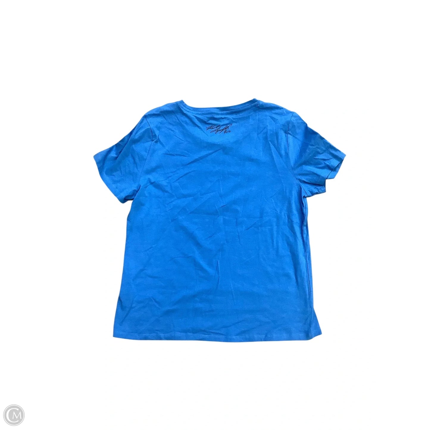 Top Short Sleeve Designer By Karl Lagerfeld In Blue, Size: L