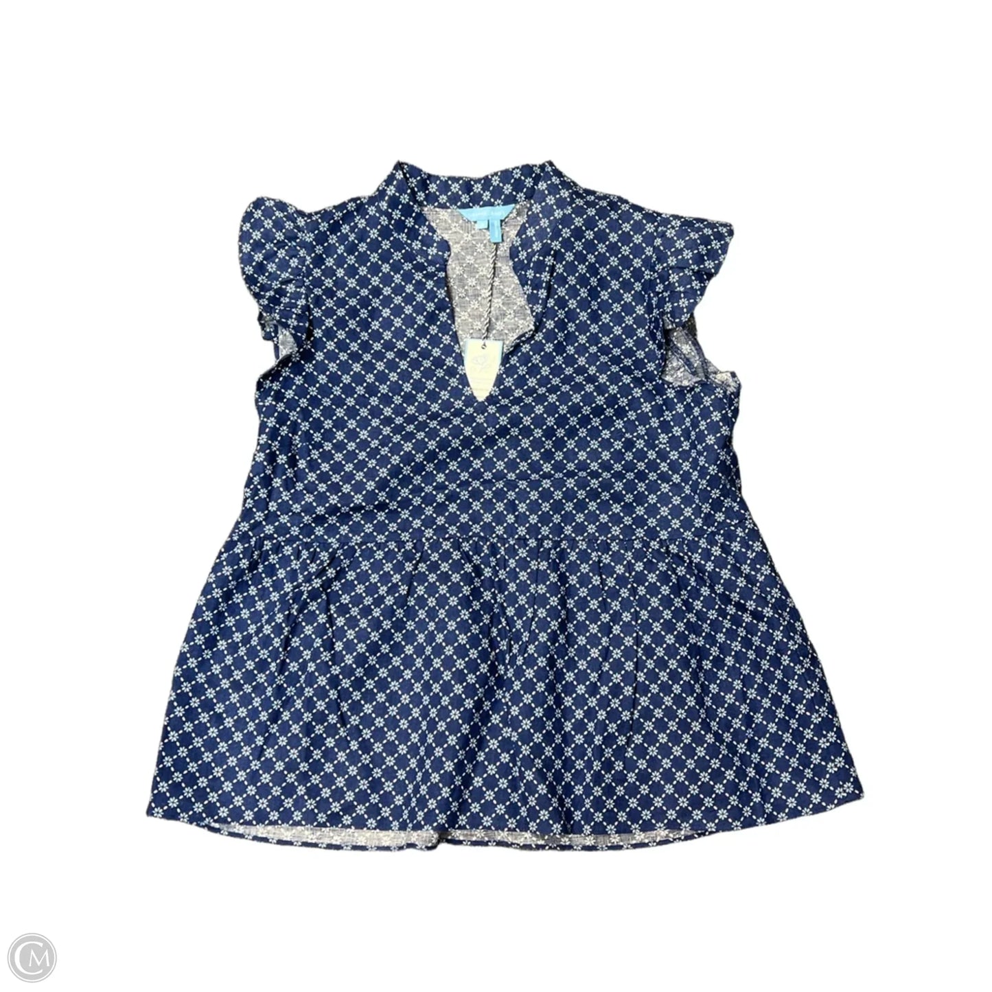 Top Sleeveless By Draper James In Blue & White, Size: S