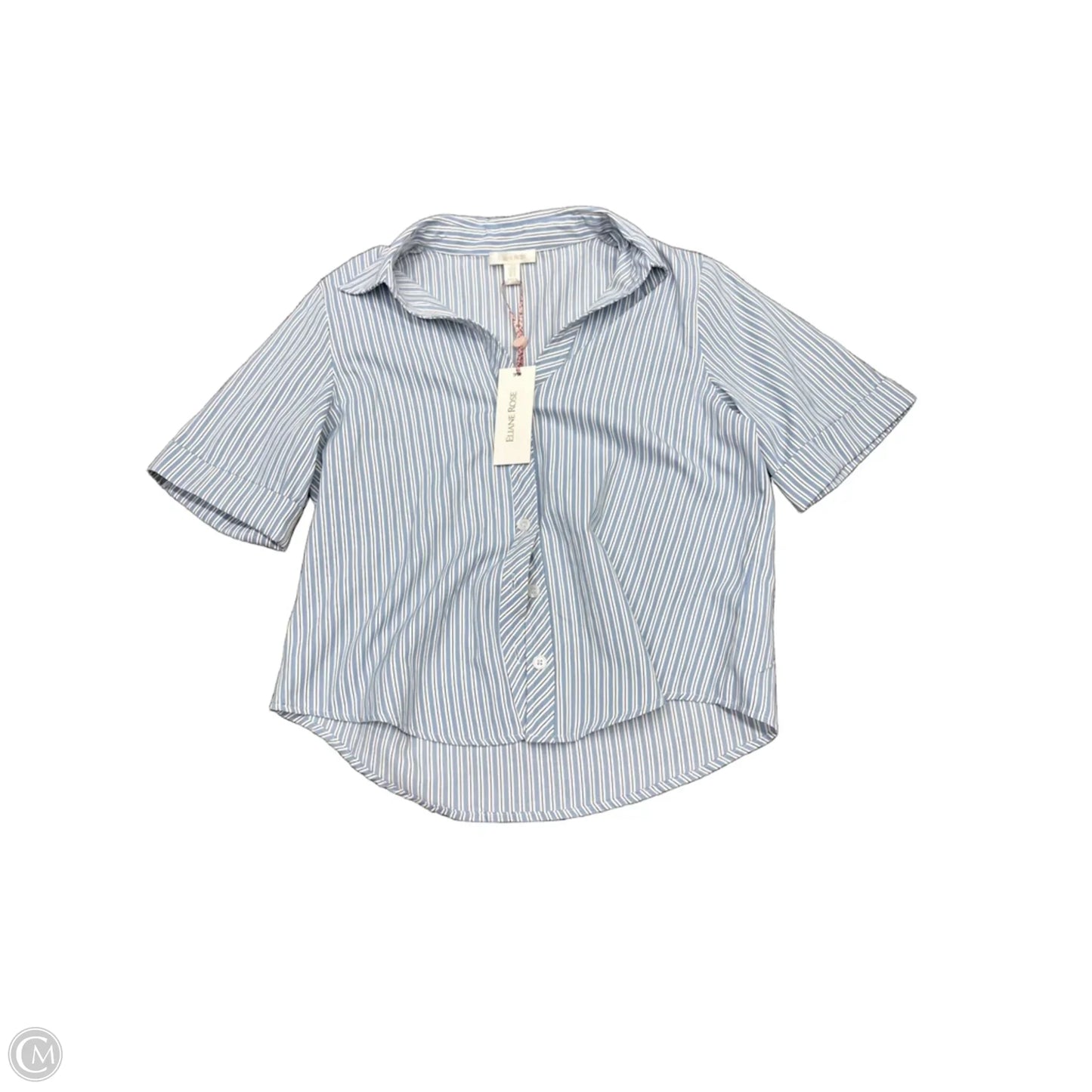 Top Short Sleeve By Eliane Rose In Blue & White, Size: S