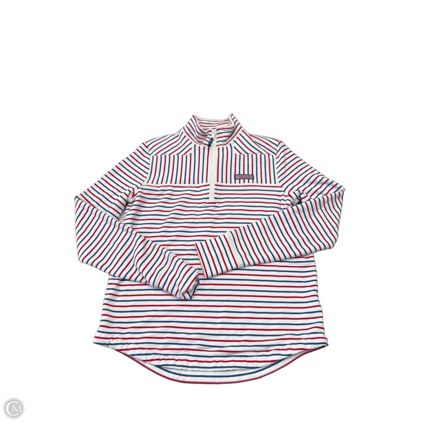 Sweatshirt Collar By Vineyard Vines In Blue & Red & White, Size: S