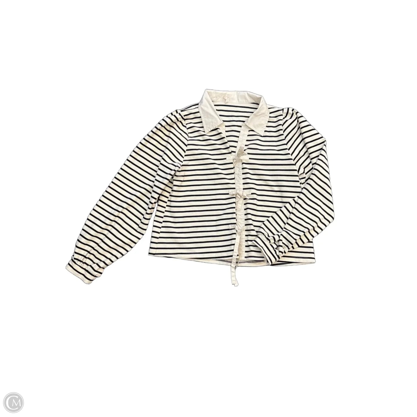 Top Long Sleeve By Jodifl In Black & Cream, Size: S